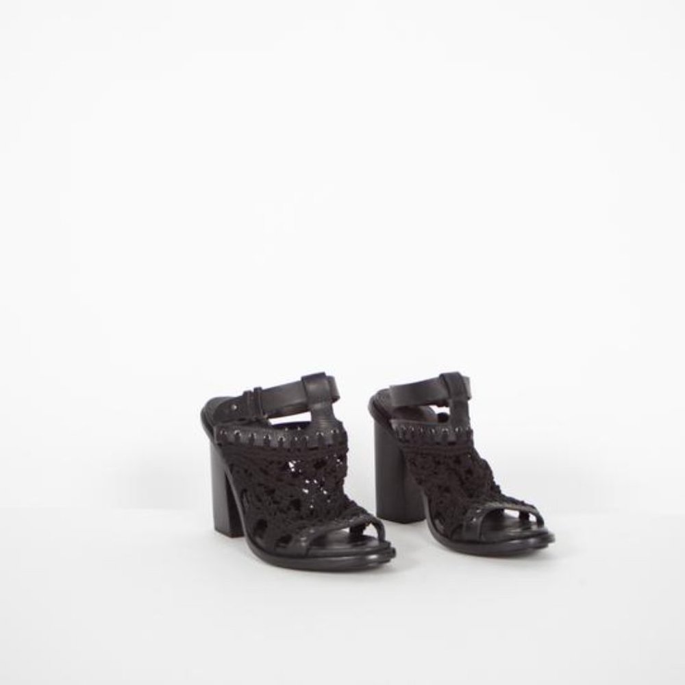 Rag & Bone High Heeled Sandals with Woven Vamp and Ankle Strap